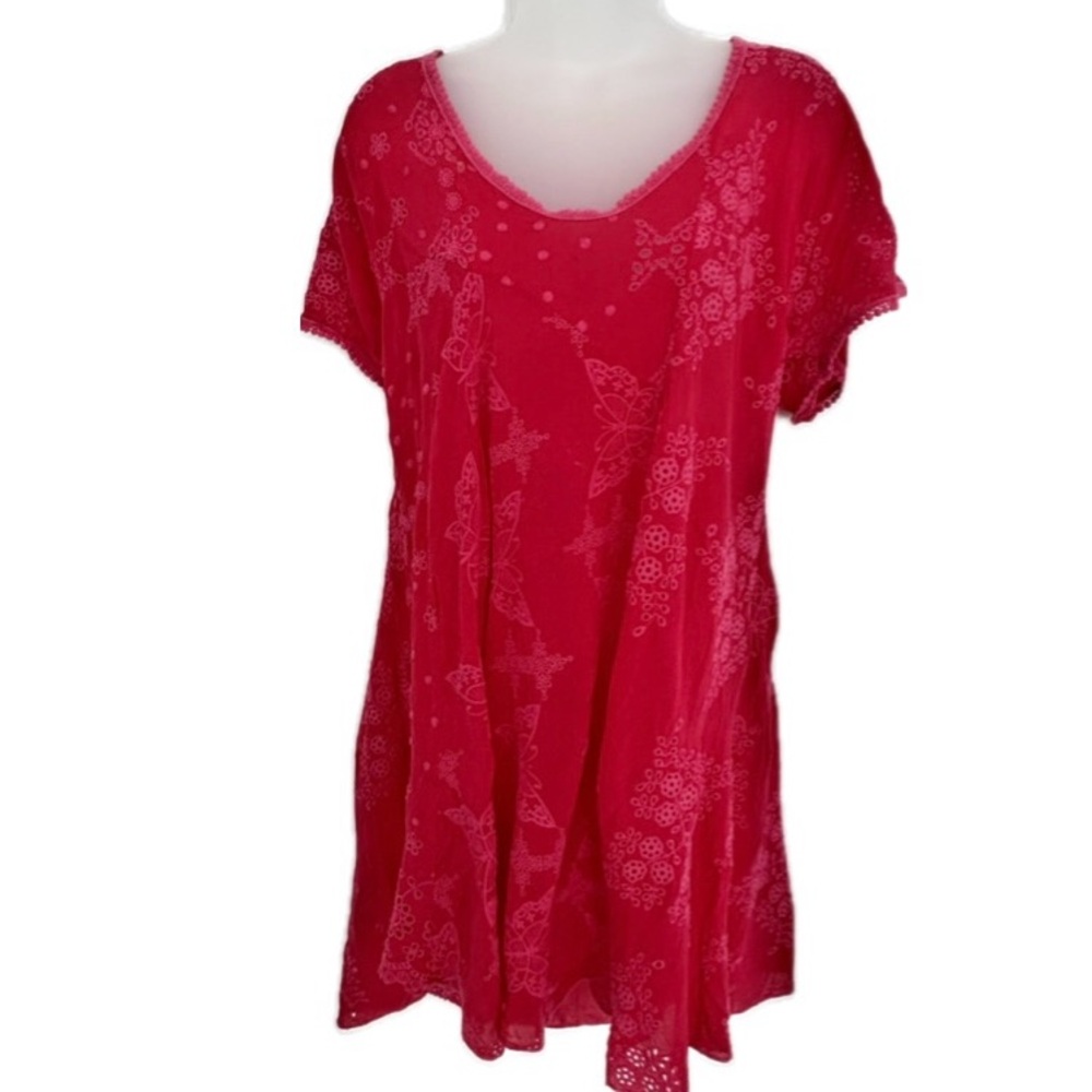 Johnny Was Red Floral-Print Maxi Dress